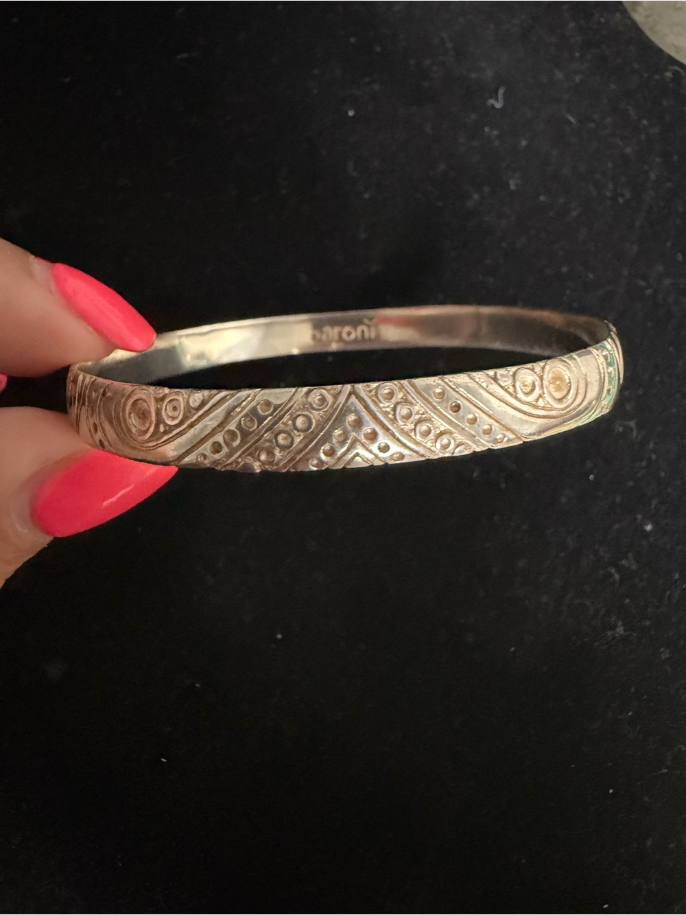 925 Sterling silver vintage BARONI bangle bracelet